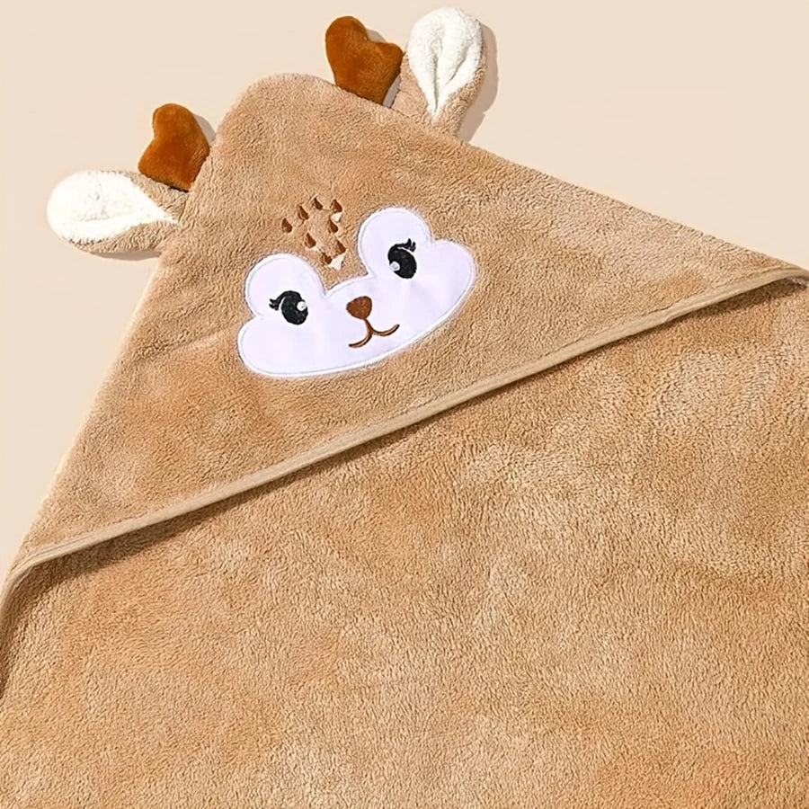 A pack of 80 * 80 cm cartoon baby bath towel body hooded polyester fiber baby bathrobe newborn swaddling baby blanket girls and