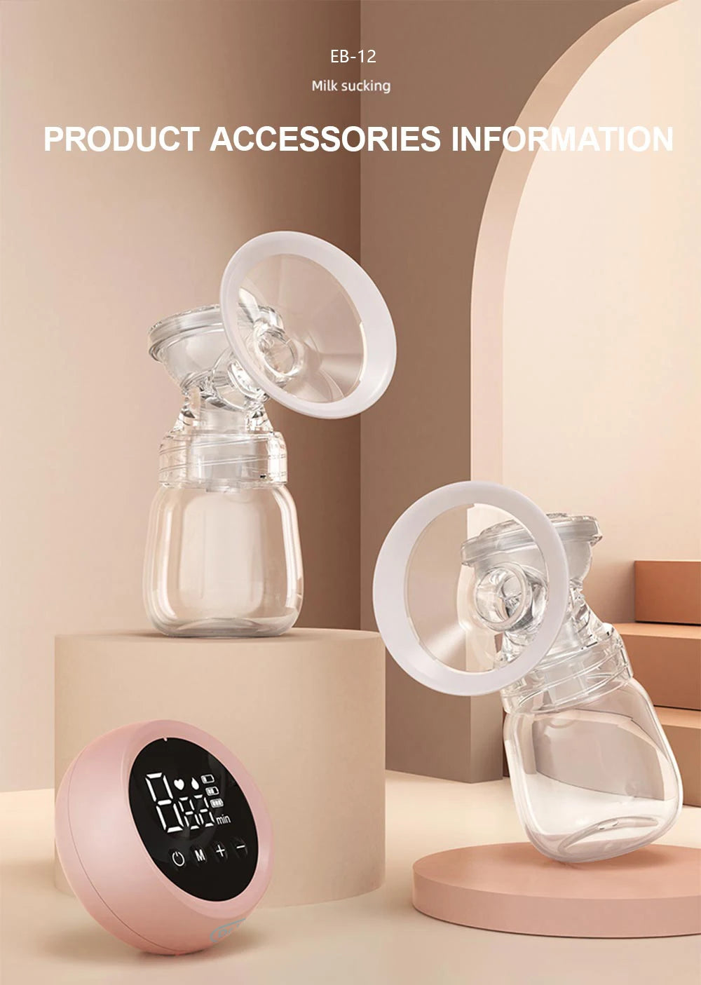 Dr.isla Double Electric Breast Pumps Powerful Nipple Suction USB Electric Breast Pump with Baby Milk Bottle Cold Heat Pad Nipple