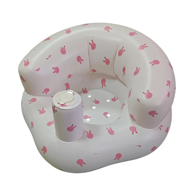 Baby Inflatable Seat Built in Air Pump Infant Back Support Chair for 0-3rd Baby Sitting Up Portable Shower Chair Floor Seater
