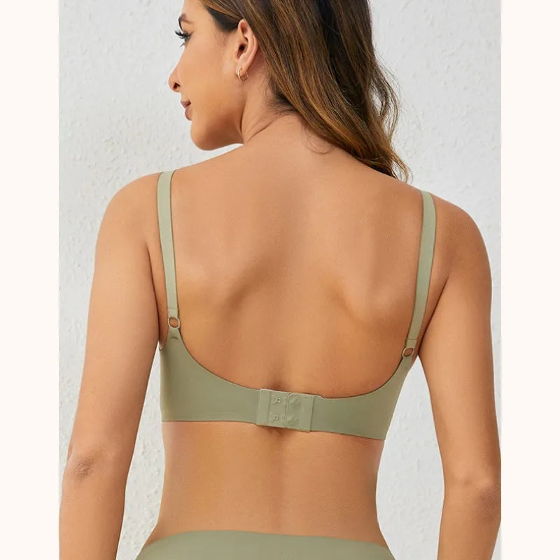 Front Open Nursing Bra Maternity Jelly Gel Laser Cutting Seamless Underwear Ultra Thin Breastfeeding Bra For Pregnant Women