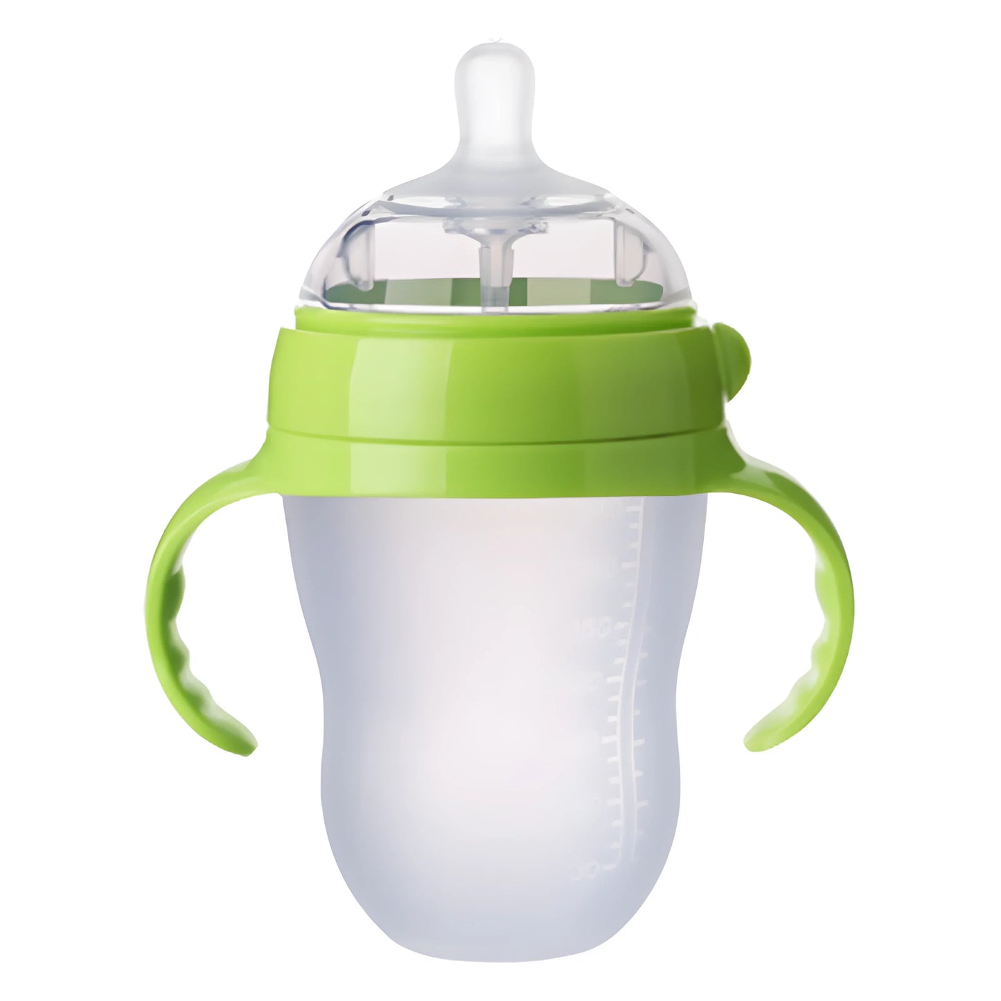 Silicone Nano Baby Bottle Feeding Bottles with Handle for Baby Weaning Anti-Choking Nipple Bottle for Baby 0-9 Month 150ML/250ML