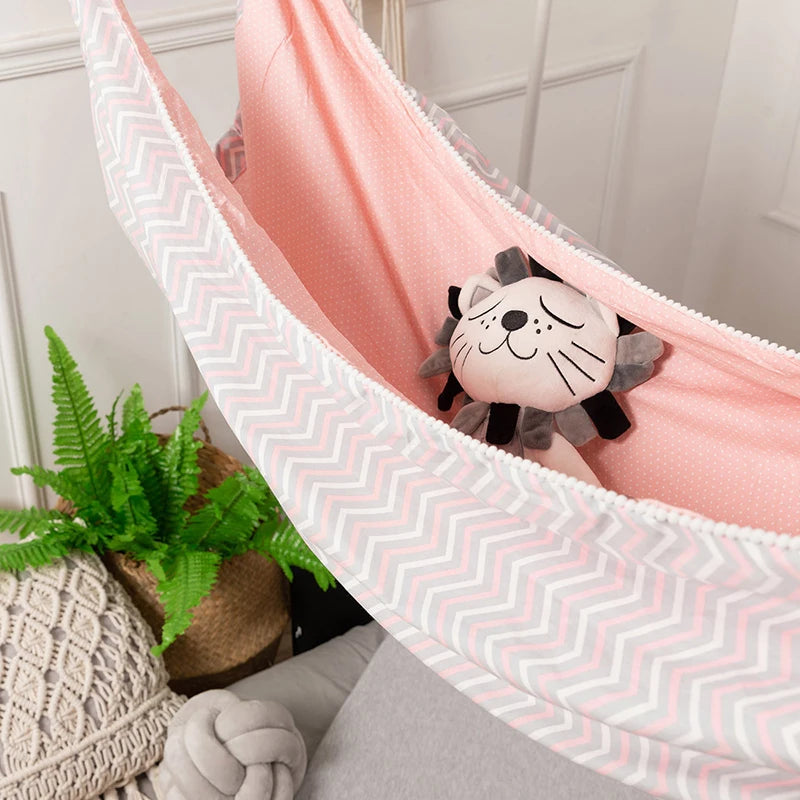 Kids Cotton Hammock Hanging Swing Bed for Indoor Outdoor Garden Patio Park Porch