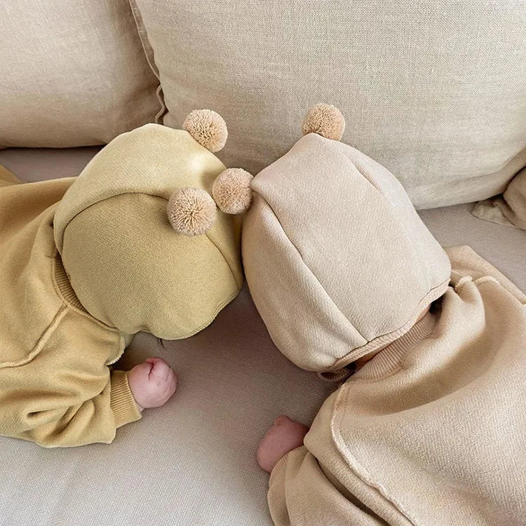 Autumn Winter Baby Newborn Baby Boys Girls Clothing Jumpsuits Cute Bear Embroidered Outfits Baby Costume 0-24M Newborn Romper