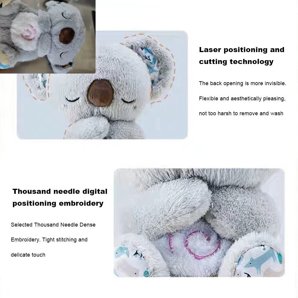 Breathing Koala with Light Sound Baby Sleep and Playmate Koala Musical Stuffed Plush Toy Newborn Sensory Comfortable Baby Gifts