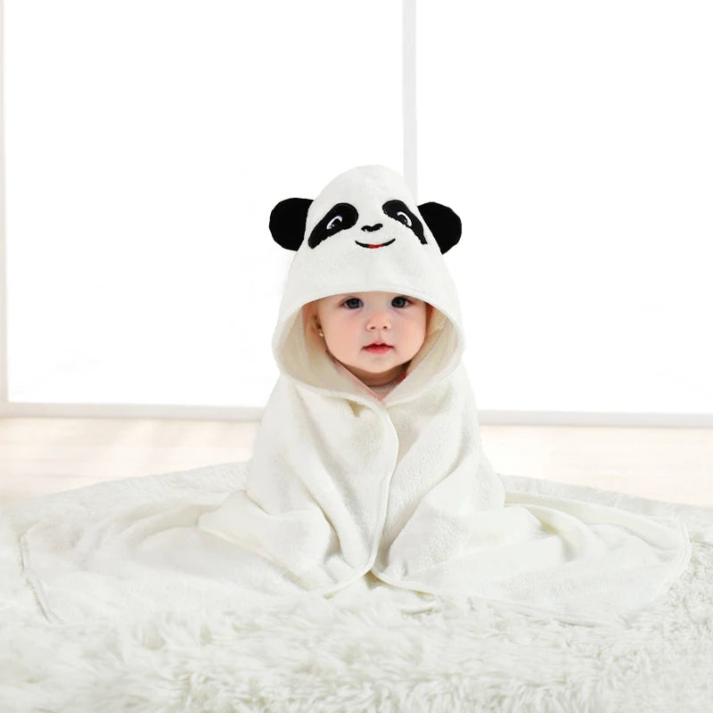 A pack of 80 * 80 cm cartoon baby bath towel body hooded polyester fiber baby bathrobe newborn swaddling baby blanket girls and