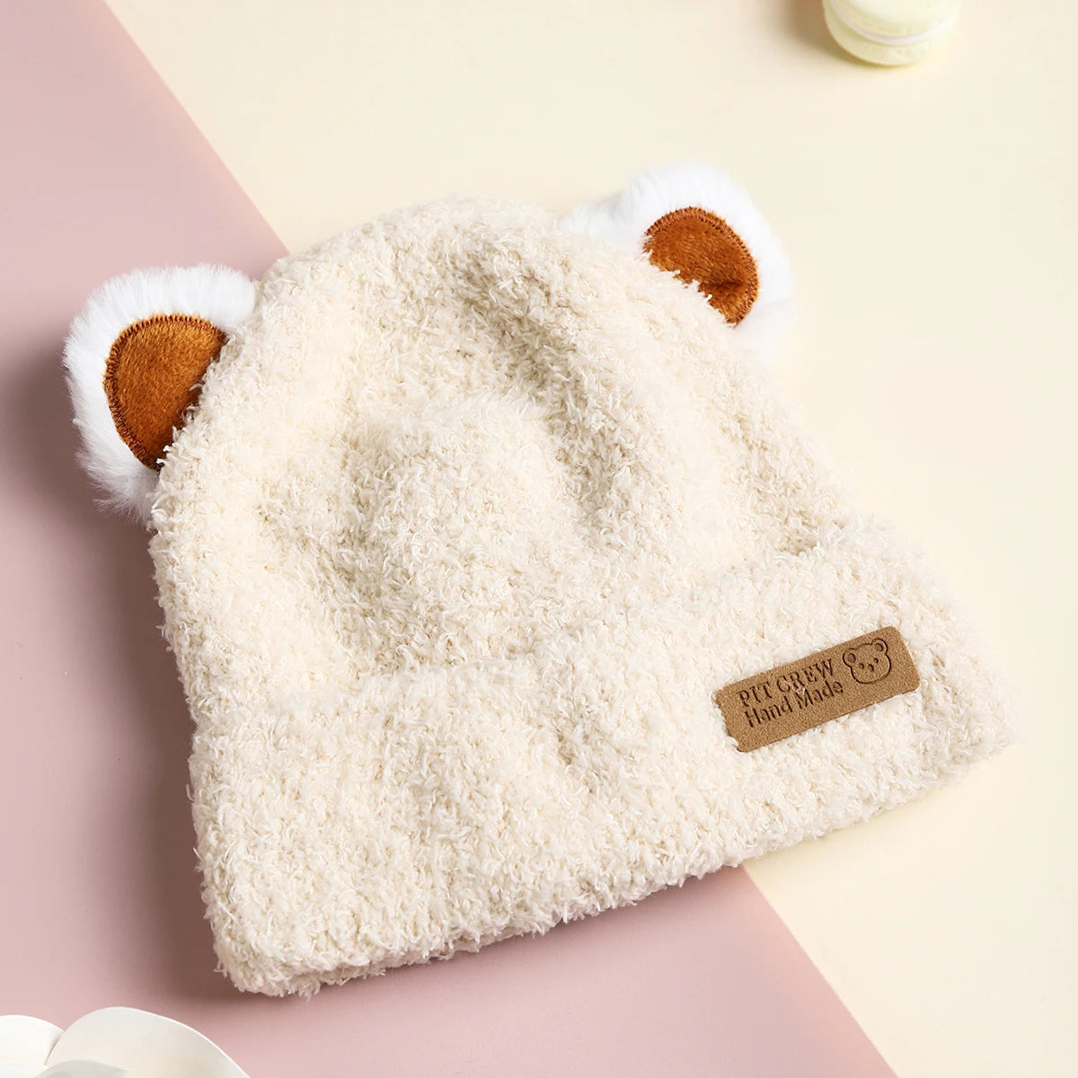Baby Boy Beanie Protect Neck Bear Windproof Winter Child Cartoon Hat Knitted Warm Kids Girls Earflap Caps