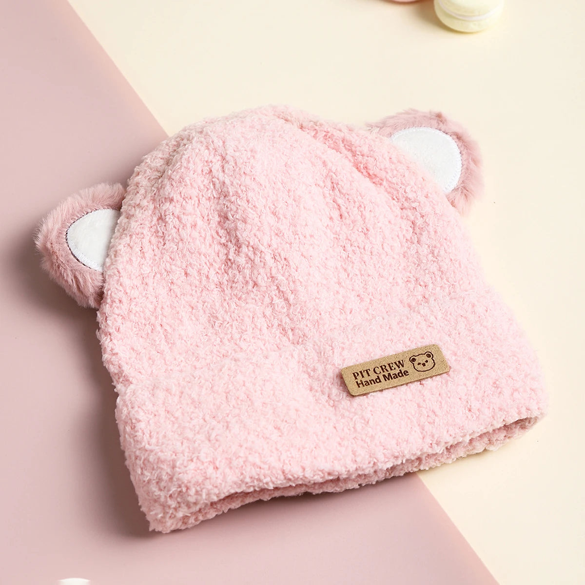 Baby Boy Beanie Protect Neck Bear Windproof Winter Child Cartoon Hat Knitted Warm Kids Girls Earflap Caps