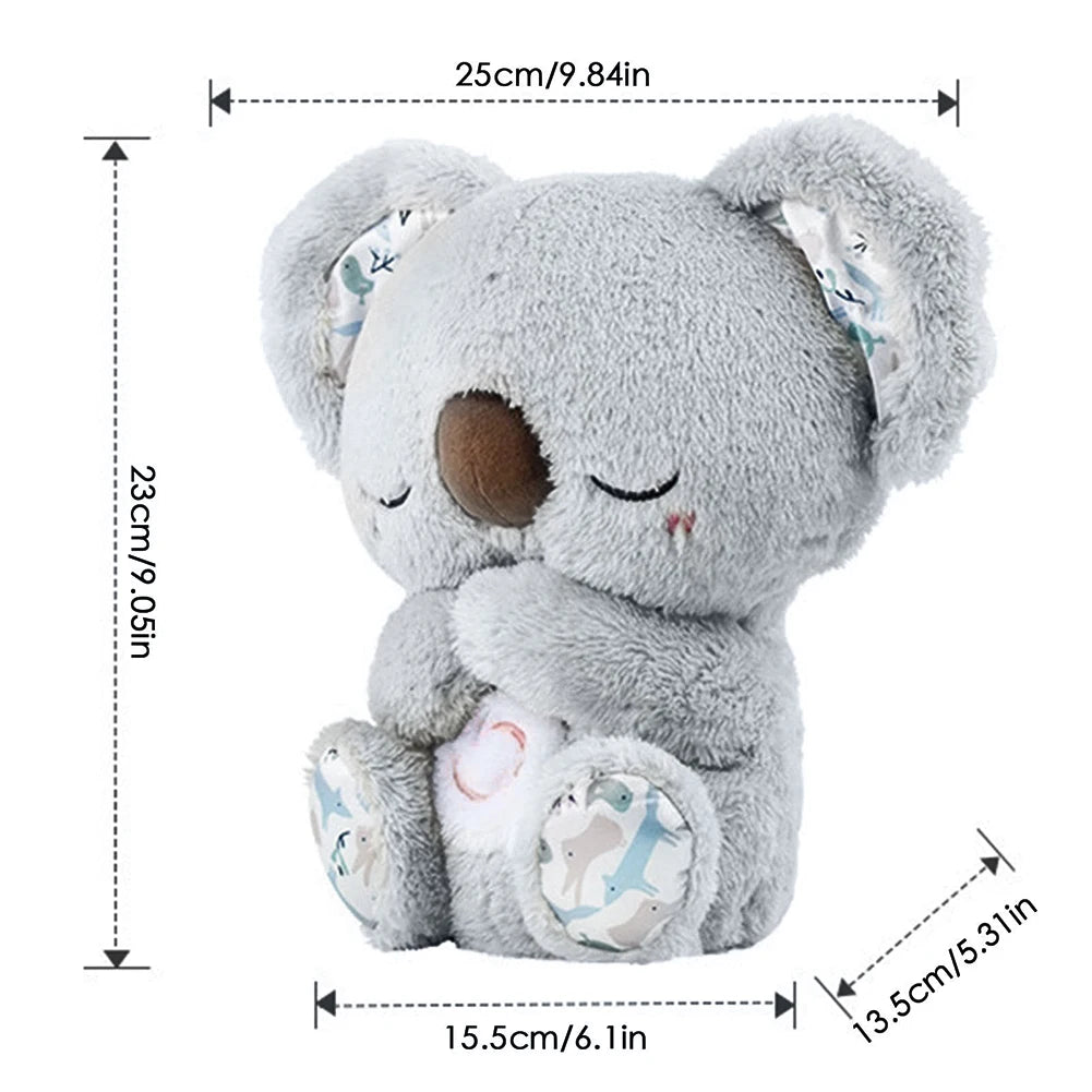 Breathing Koala with Light Sound Baby Sleep and Playmate Koala Musical Stuffed Plush Toy Newborn Sensory Comfortable Baby Gifts