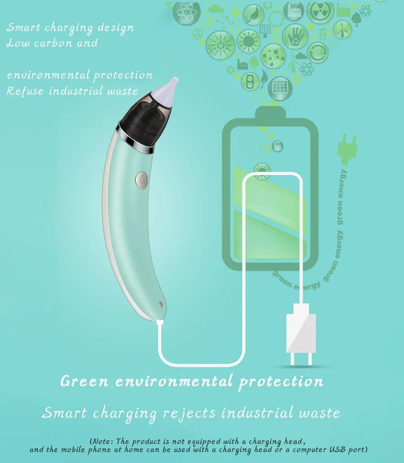 New Electric Baby Nasal Aspirator Electric Nose Cleaner Sniffling Equipment Safe Hygienic Nose Snot Cleaner For Newborns