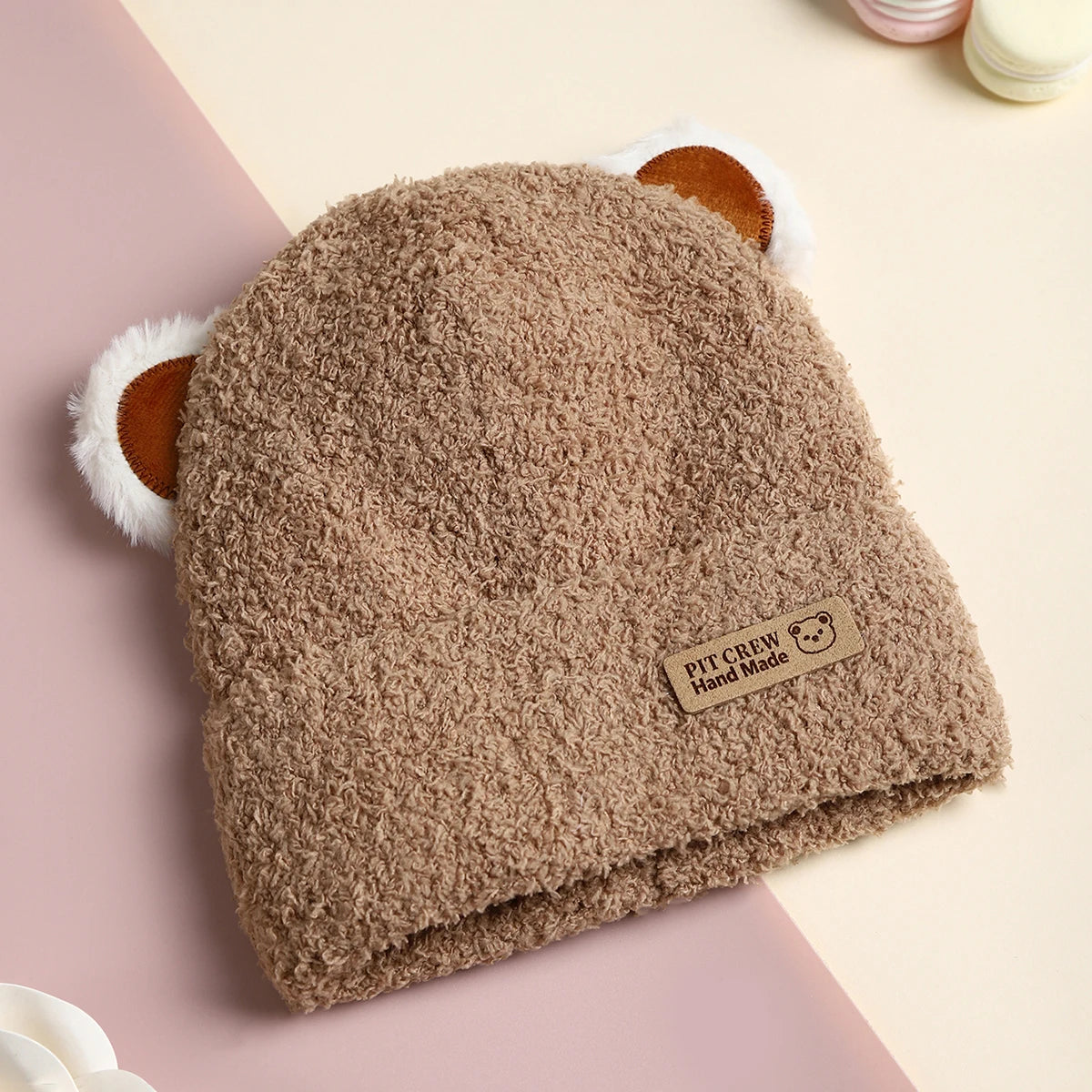 Baby Boy Beanie Protect Neck Bear Windproof Winter Child Cartoon Hat Knitted Warm Kids Girls Earflap Caps