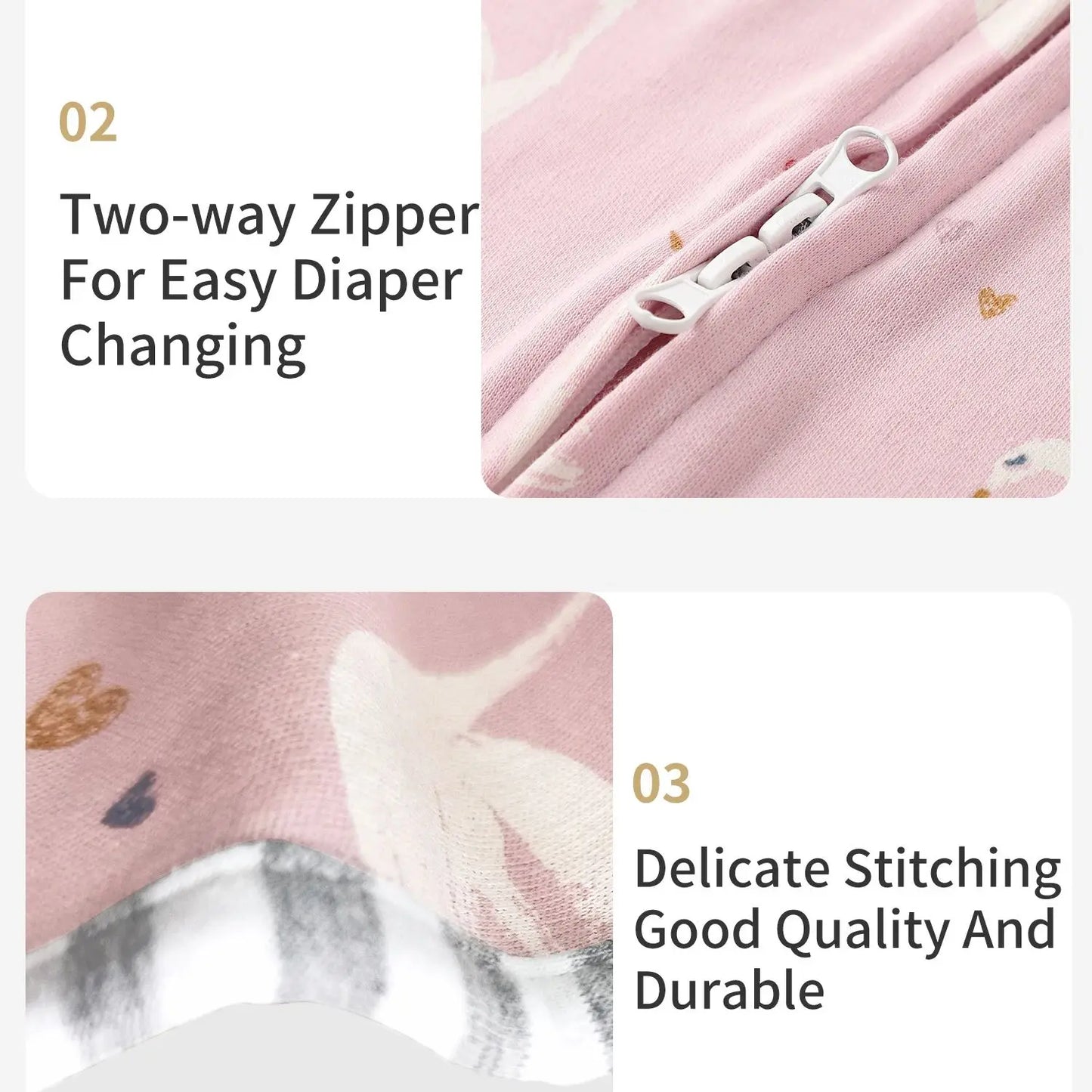 INSULAR Newborn Sleeping Bags 100% Cotton Baby Anti-startle Sleepsack Infant Skin-friendly Sleepwear Breathable 4 Seasons
