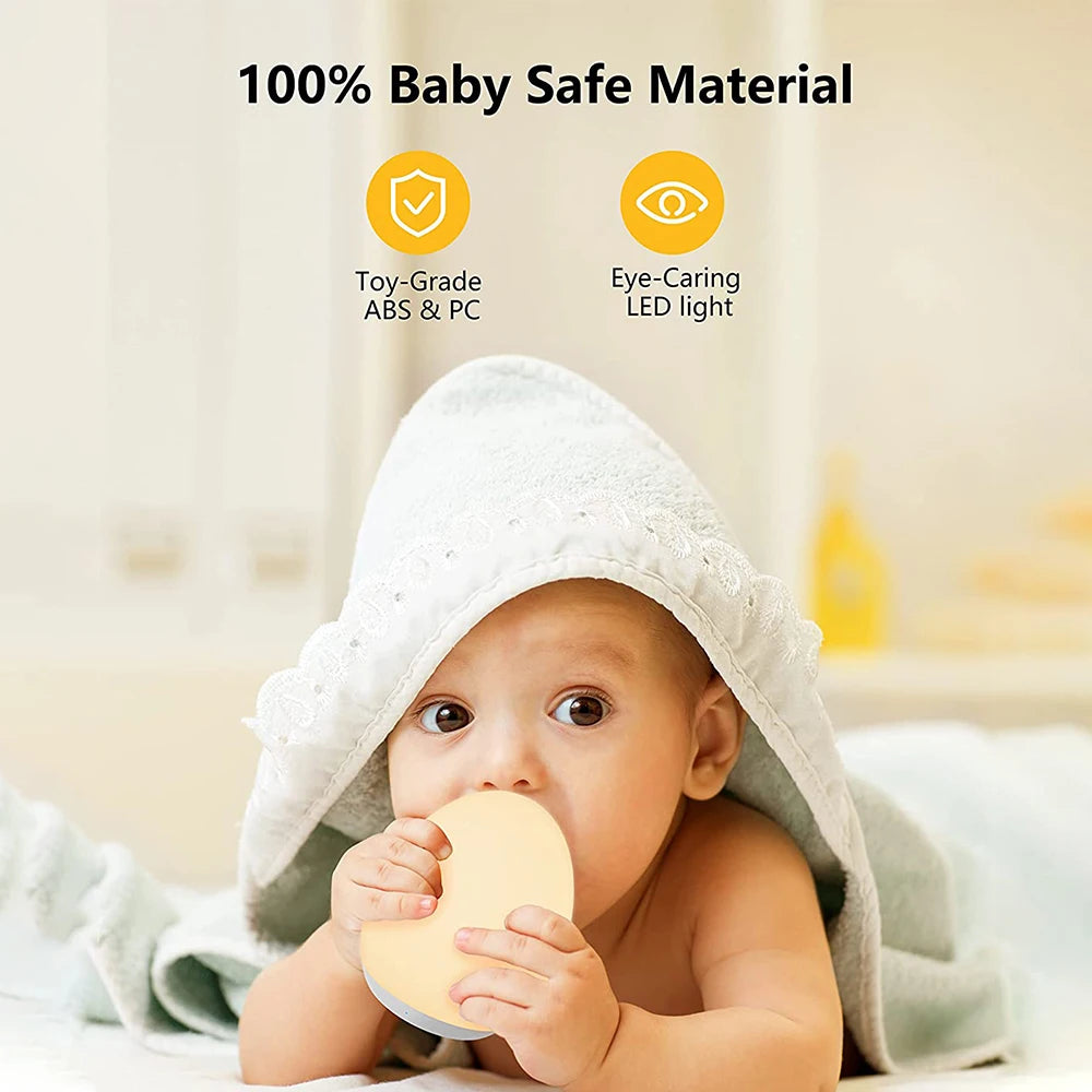 LED Egg Shape Night Light RGB Pat Light USB Rechargeable Baby Feeding Sleeping Eye Protection Lamp Baby Care Lights for Kid Gift