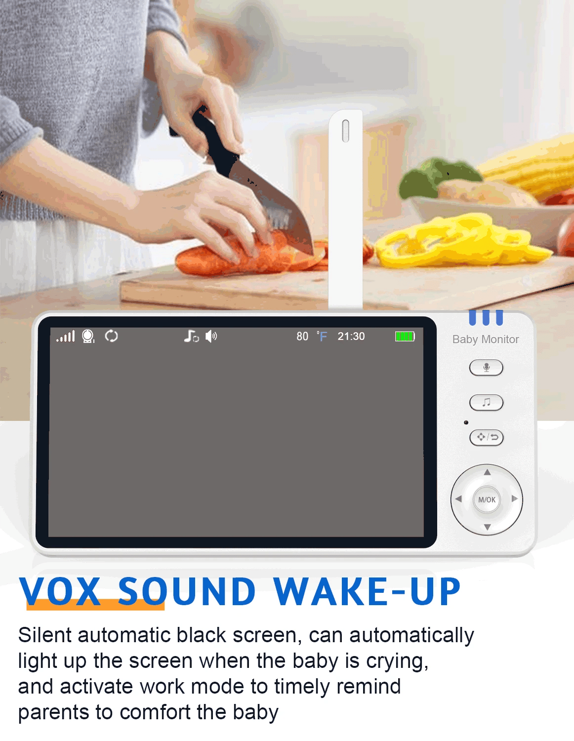 5-Inch Video Baby Monitor with Pan Tilt & Night Vision