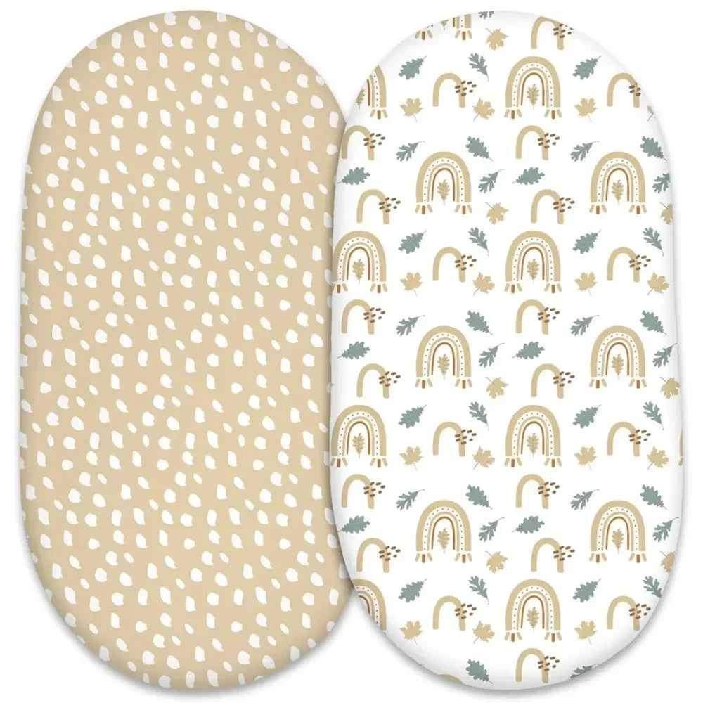 Baby Bassinet Sheet 2pack Fitted Cradle Mattress Sheets Breathable Elastic Travel Crib Sheets For Newborns Infant Boys Girls