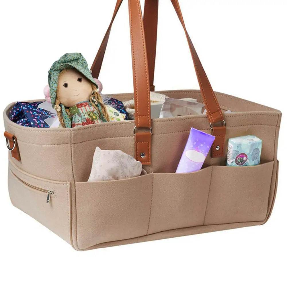 Baby Diaper Caddy Organizer Portable Holder Bag for Changing Table and Car, Nursery Essentials Storage bins 38 * 26 * 23cm