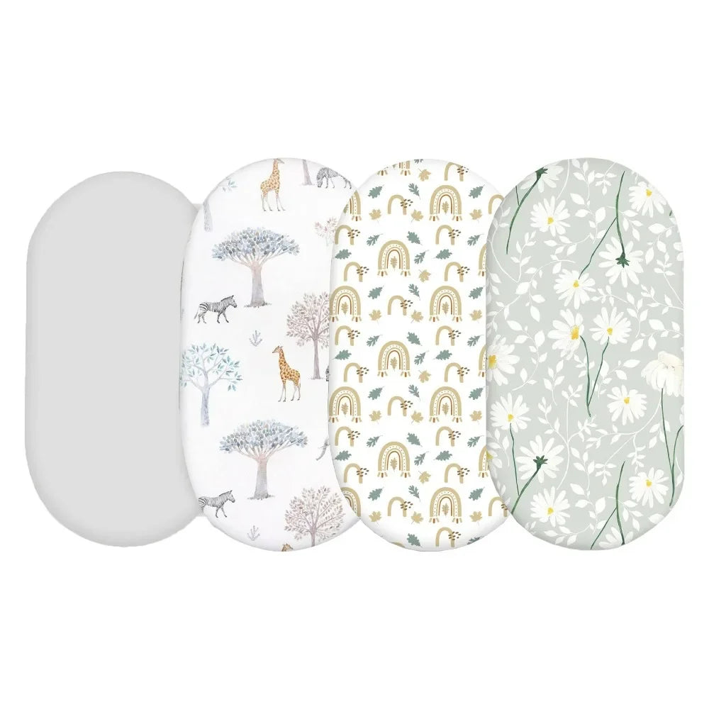 Baby Bassinet Sheet 2pack Fitted Cradle Mattress Sheets Breathable Elastic Travel Crib Sheets For Newborns Infant Boys Girls
