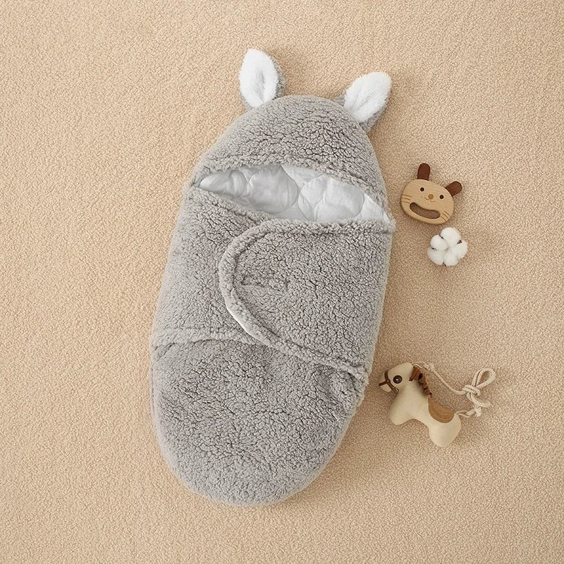 Newborn Baby Sleeping Bag Baby Swaddle Wrap Blanket Adjustable Soft Cotton Infant Wearable Blanket Warm Fleece Newborn Bedding