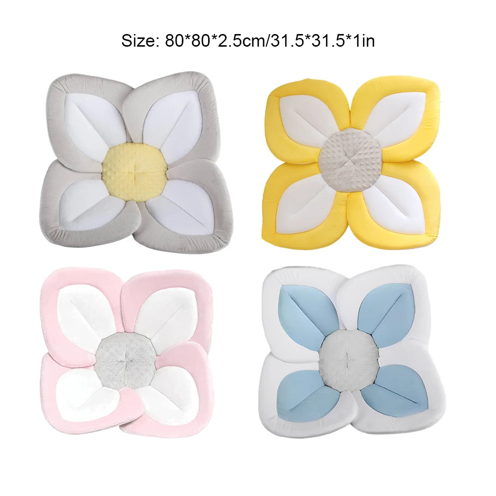 Blooming Bath Lotus Baby Bath Seat For Babys Bathing Comfort Not Easily Deformed Baby Sink Bathtub Mat Cushion Safe Flower Seat