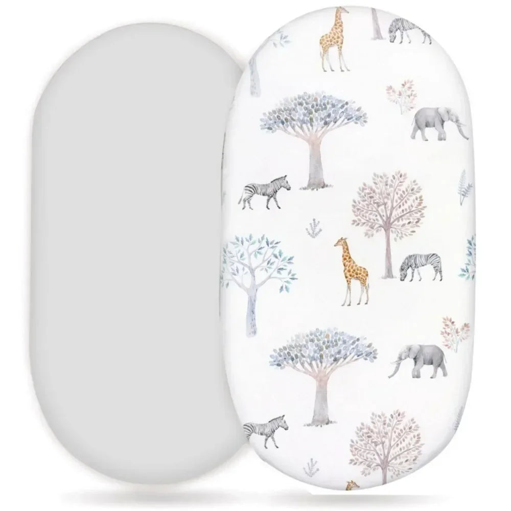 Baby Bassinet Sheet 2pack Fitted Cradle Mattress Sheets Breathable Elastic Travel Crib Sheets For Newborns Infant Boys Girls