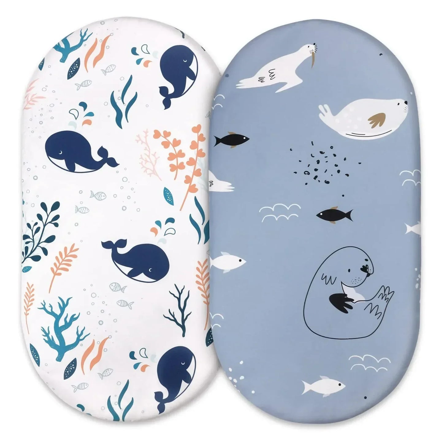 Baby Bassinet Sheet 2pack Fitted Cradle Mattress Sheets Breathable Elastic Travel Crib Sheets For Newborns Infant Boys Girls