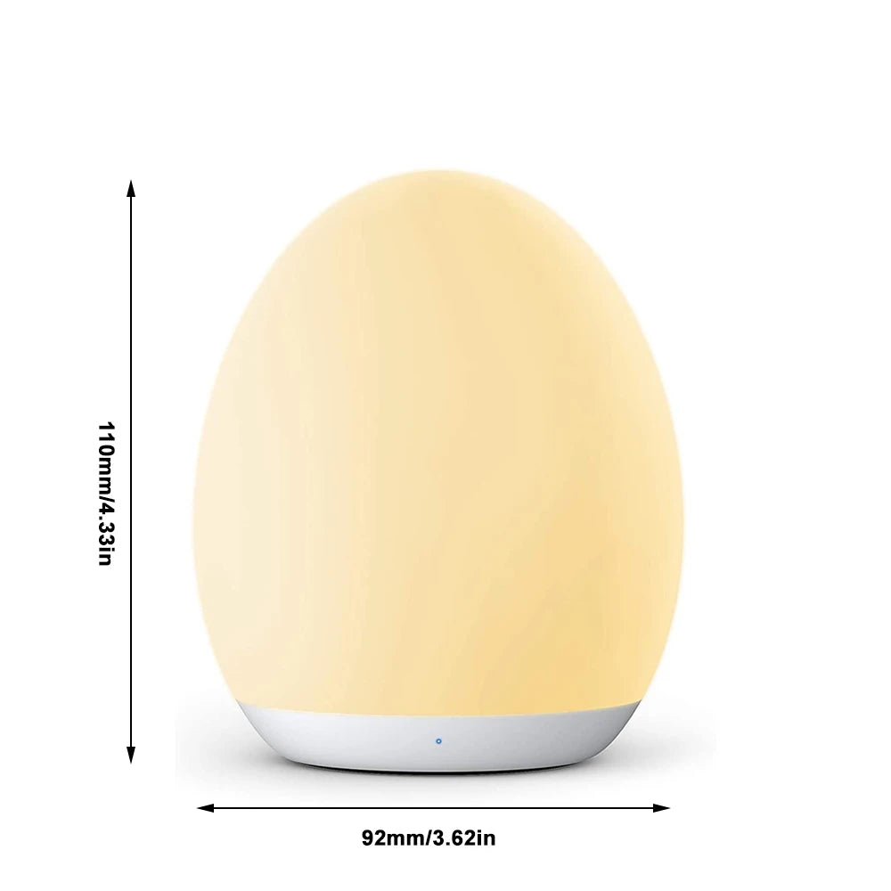 LED Egg Shape Night Light RGB Pat Light USB Rechargeable Baby Feeding Sleeping Eye Protection Lamp Baby Care Lights for Kid Gift