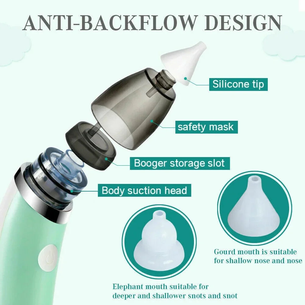 New Electric Baby Nasal Aspirator Electric Nose Cleaner Sniffling Equipment Safe Hygienic Nose Snot Cleaner For Newborns