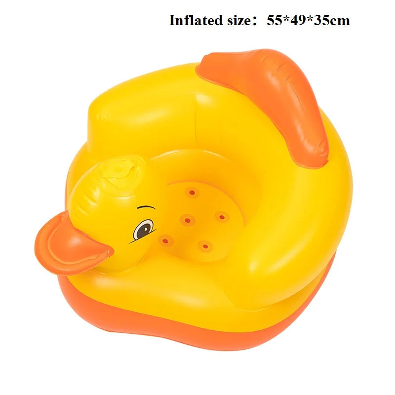 Baby Inflatable Seat Built in Air Pump Infant Back Support Chair for 0-3rd Baby Sitting Up Portable Shower Chair Floor Seater