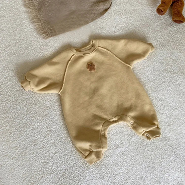 Autumn Winter Baby Newborn Baby Boys Girls Clothing Jumpsuits Cute Bear Embroidered Outfits Baby Costume 0-24M Newborn Romper