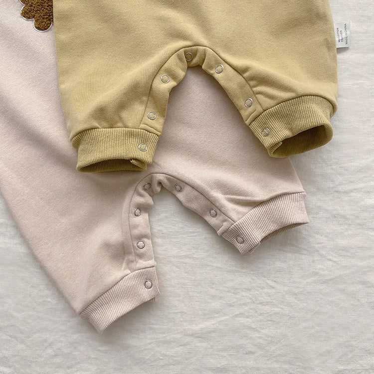 Autumn Winter Baby Newborn Baby Boys Girls Clothing Jumpsuits Cute Bear Embroidered Outfits Baby Costume 0-24M Newborn Romper