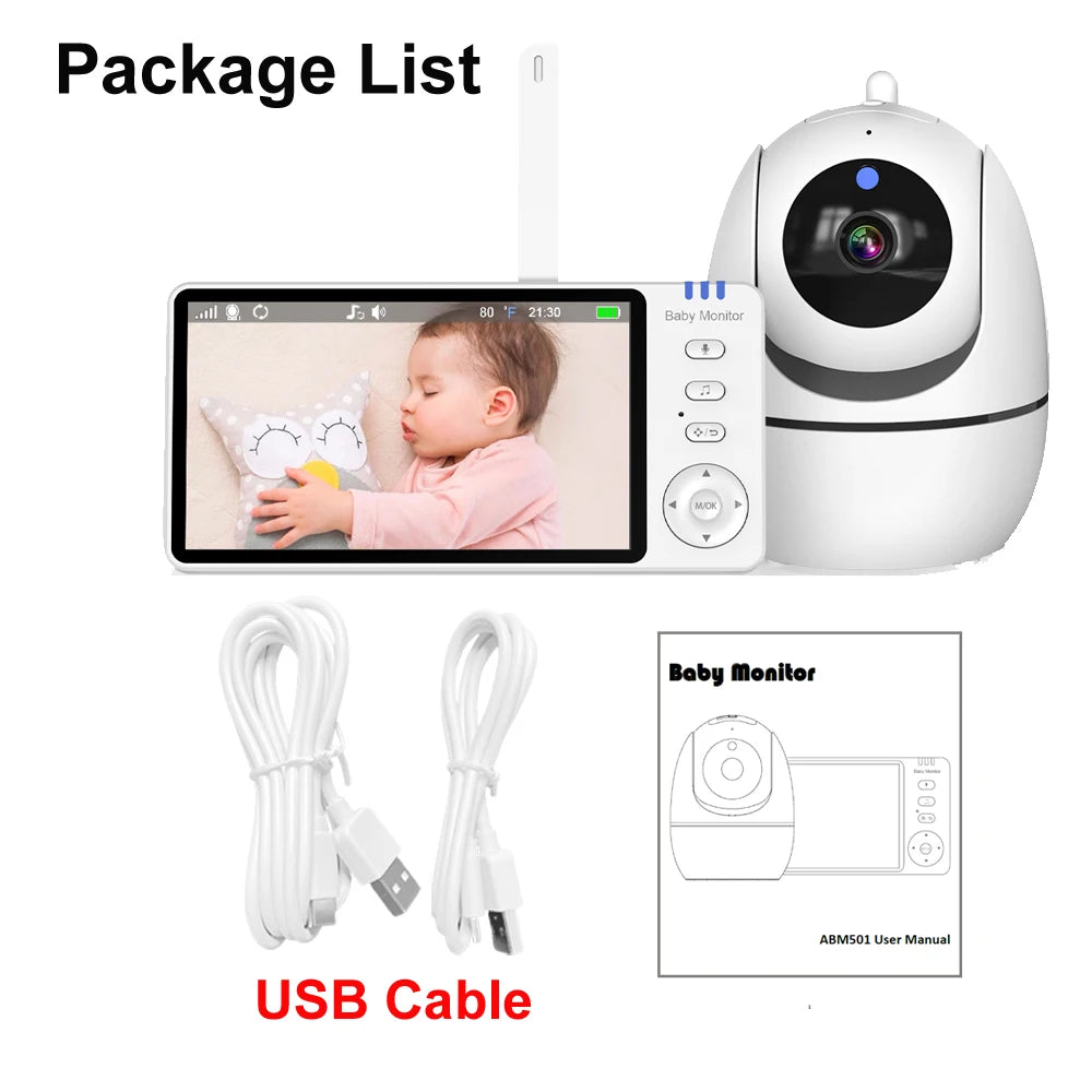 5-Inch Video Baby Monitor with Pan Tilt & Night Vision