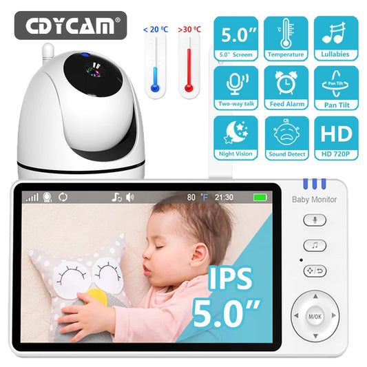 5-Inch Video Baby Monitor with Pan Tilt & Night Vision