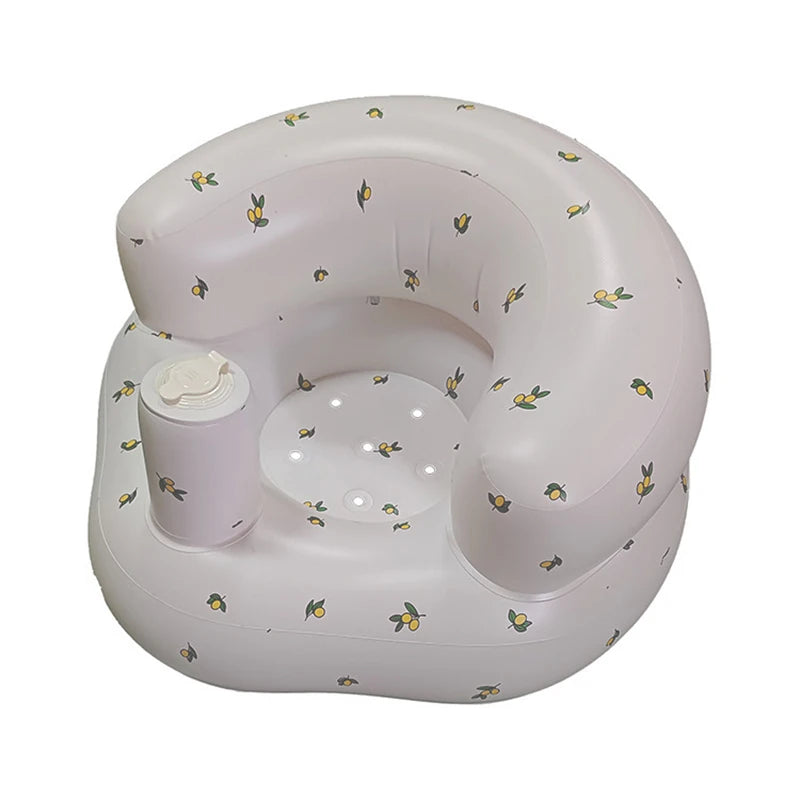 Baby Inflatable Seat Built in Air Pump Infant Back Support Chair for  0-3rd Baby Sitting Up Portable  Shower Chair Floor Seater