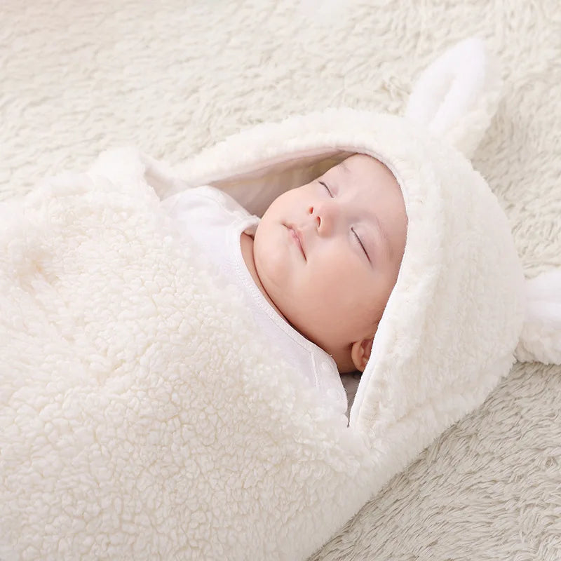 Newborn Baby Sleeping Bag Baby Swaddle Wrap Blanket Adjustable Soft Cotton Infant Wearable Blanket Warm Fleece Newborn Bedding