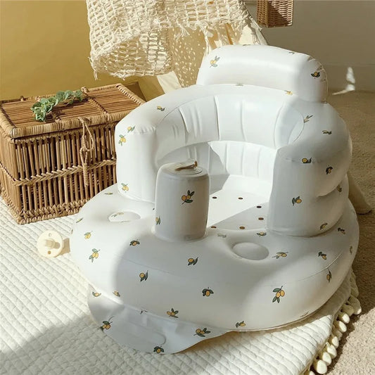 Baby Inflatable Seat Built in Air Pump Infant Back Support Chair for  0-3rd Baby Sitting Up Portable  Shower Chair Floor Seater