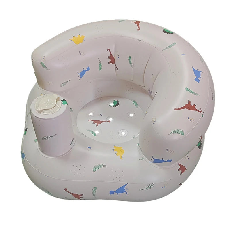 Baby Inflatable Seat Built in Air Pump Infant Back Support Chair for  0-3rd Baby Sitting Up Portable  Shower Chair Floor Seater