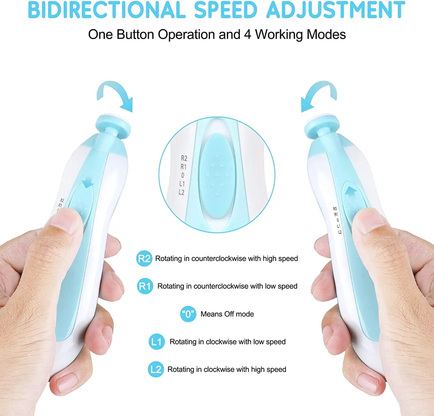 Dr.isla Electric baby Nail clipper LED Light Baby Nail Trimmer Baby Care Set 4-speed speed Adjustment With Low Noise