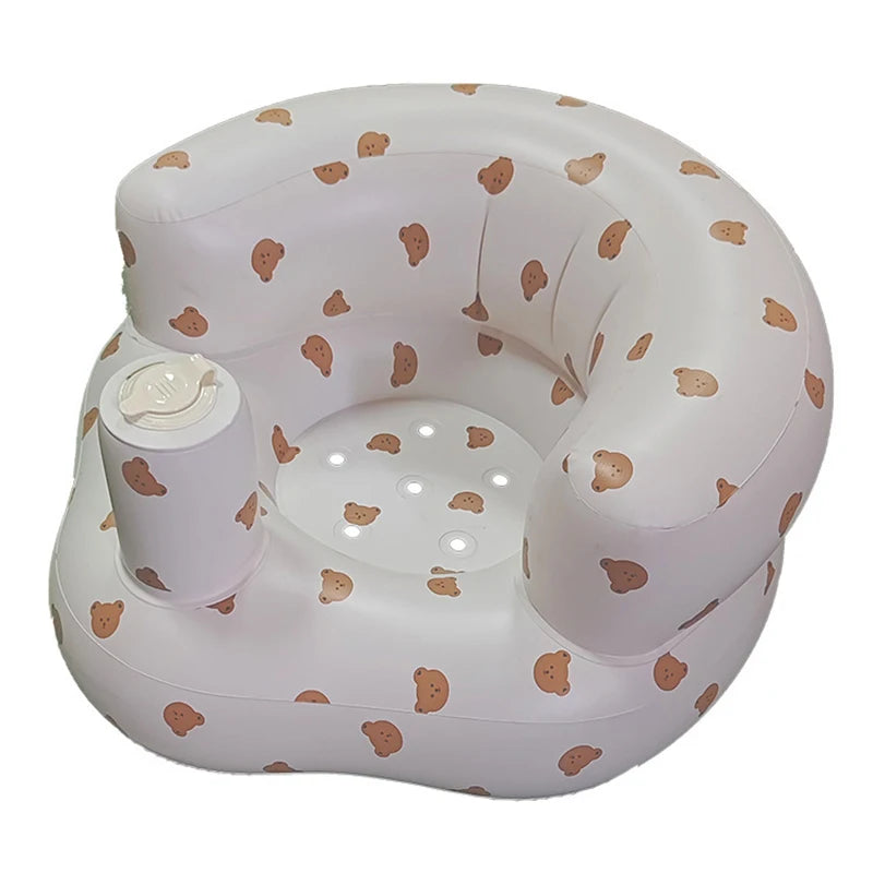 Baby Inflatable Seat Built in Air Pump Infant Back Support Chair for  0-3rd Baby Sitting Up Portable  Shower Chair Floor Seater