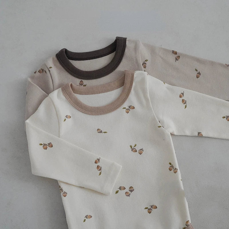 Baby Autumn Winter Clothing Newborn Boys Girls Floral Romper Bodysuits+Pants Cotton Clothes 0-24MInfant Costumes