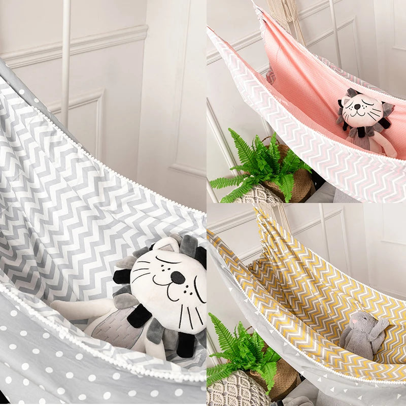 Kids Cotton Hammock Hanging Swing Bed for Indoor Outdoor Garden Patio Park Porch
