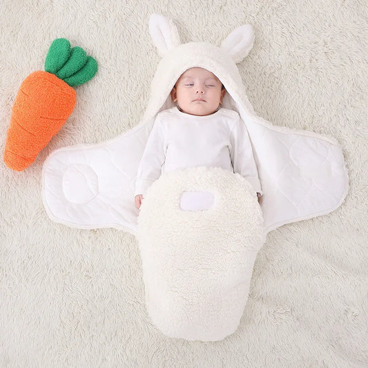Newborn Baby Sleeping Bag Baby Swaddle Wrap Blanket Adjustable Soft Cotton Infant Wearable Blanket Warm Fleece Newborn Bedding