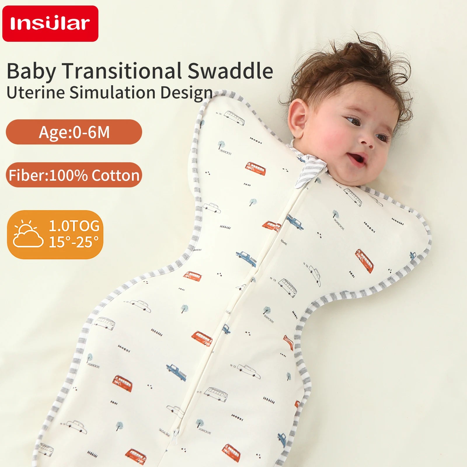 INSULAR Newborn Sleeping Bags 100% Cotton Baby Anti-startle Sleepsack Infant Skin-friendly Sleepwear Breathable 4 Seasons