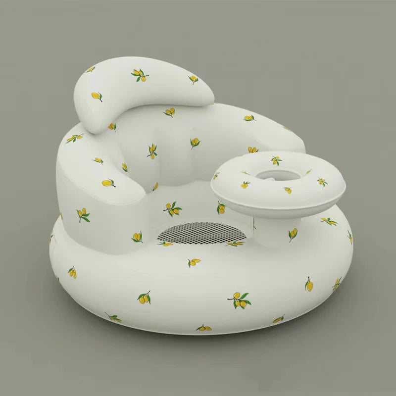 Baby Inflatable Seat Built in Air Pump Infant Back Support Chair for  0-3rd Baby Sitting Up Portable  Shower Chair Floor Seater