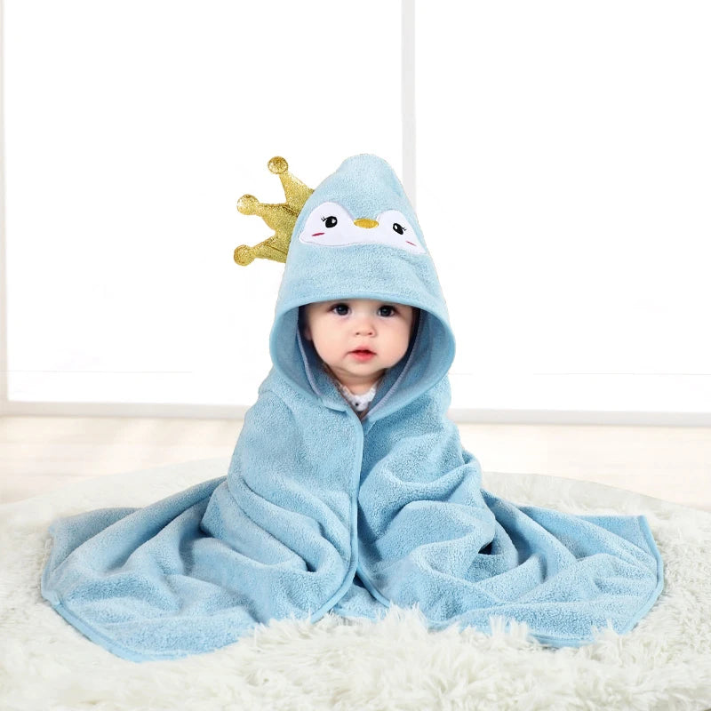A pack of 80 * 80 cm cartoon baby bath towel body hooded polyester fiber baby bathrobe newborn swaddling baby blanket girls and